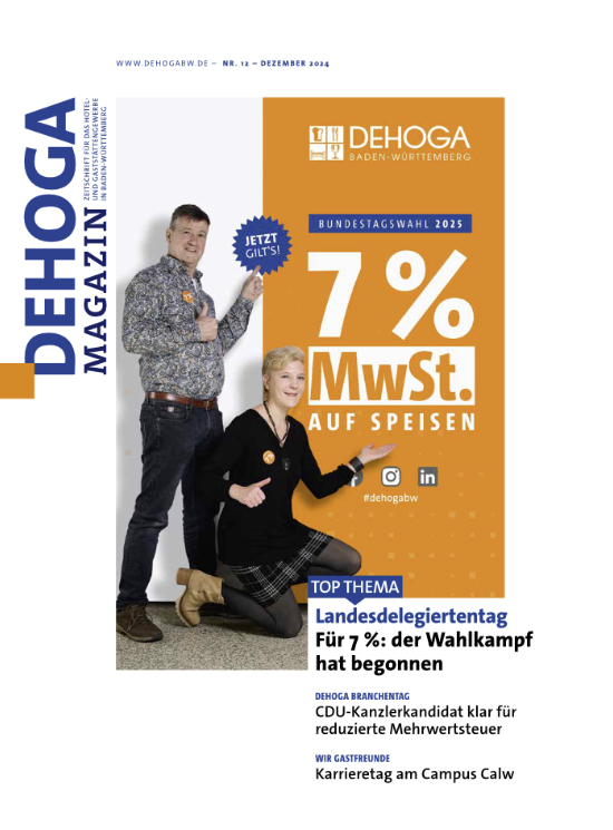 Abbildung des Covers des DEHOGA Magazins im Dezember 2024