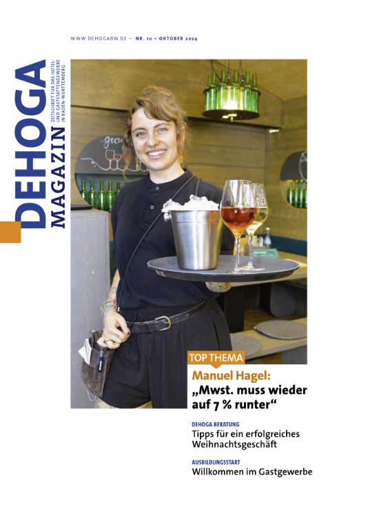 Abbildung des Covers des DEHOGA Magazins im Oktober 2024