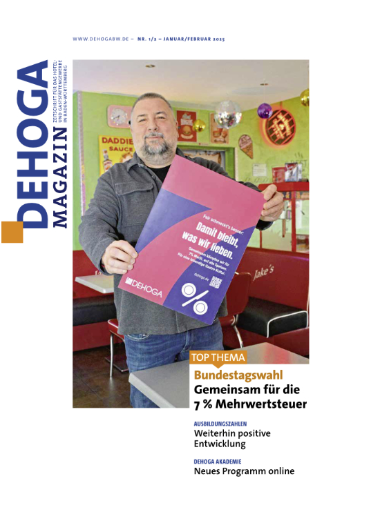 Abbildung des Covers des DEHOGA Magazins im Januar 2025