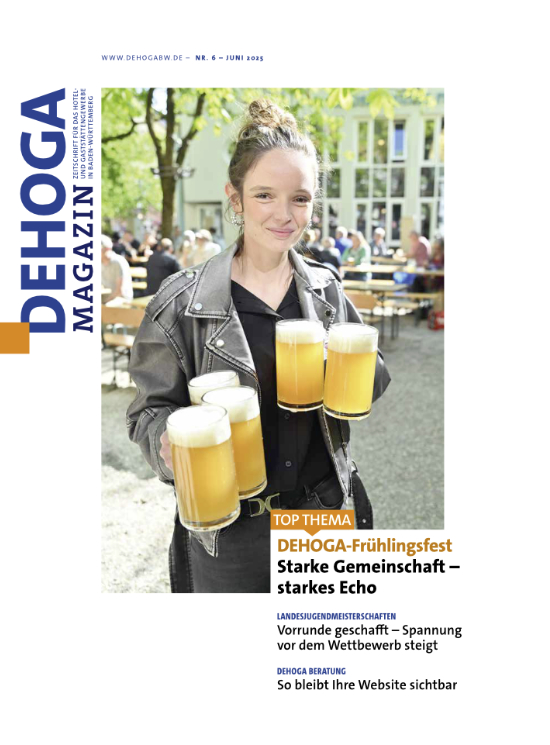 Abbildung des Covers des DEHOGA Magazins im Juni 2025