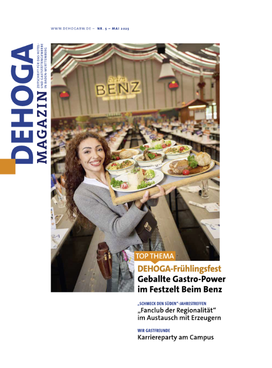 Abbildung des Covers des DEHOGA Magazins im Mai 2025